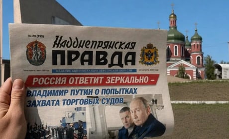 У газеті окупантів на Херсонщині QR-коди Сальдо ведуть на привітання від СБУ