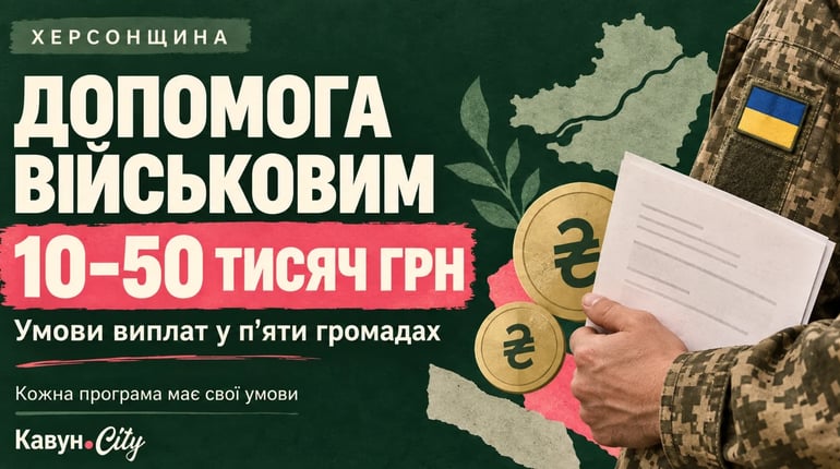 У п’яти громадах Херсонщини передбачені виплати військовим від 10 до 50 тисяч гривень