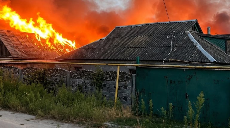 У Херсоні горять будинки на вулиці Орлова: мешканці кажуть, що залишилися сам на сам із вогнем
