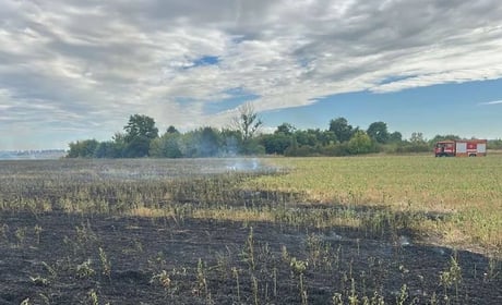 На Городоччині за чотири дні сталося три пожежі: горіли суха трава та літня кухня