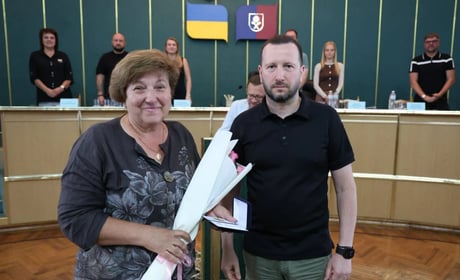 Почесним знаком Хмельницької ОВА нагороджено голову Ганнопільської сільської ради
