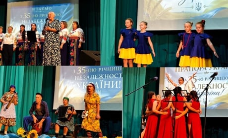 Пісні, пам’ять і допомога ЗСУ: як у Дмитрівці відзначили День Прапора та 35-річчя Незалежності