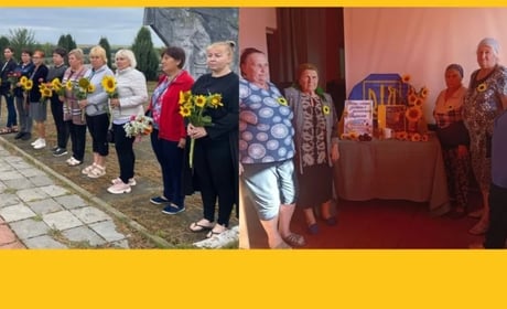 Квіти, хвилина мовчання і стіл пам’яті: у Дмитрівській громаді вшанували полеглих Захисників