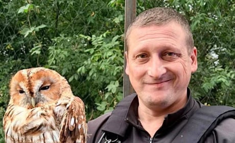 На Харківщині поліцейські врятували сову, яка заплуталася в антидроновій сітці