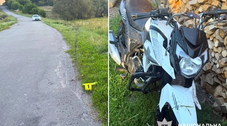 На Старокостянтинівщині мотоцикл злетів у кювет: травмувалися 19-річний водій та 14-річна пасажирка