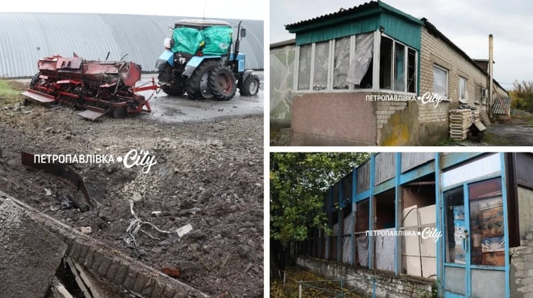 У Миколаївській громаді шахеди атакували агропідприємство: згорів трактор (ВІДЕО)