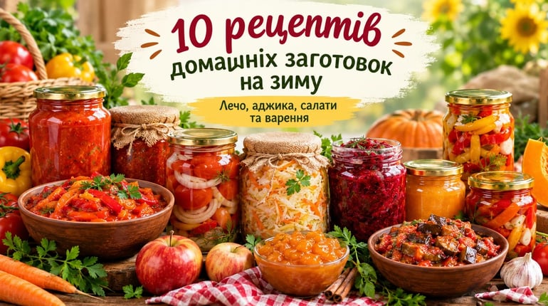 ТОП-10 рецептів домашніх заготовок на зиму: лечо, аджика, салати та варення