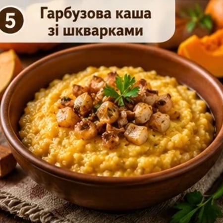 Гарбузова каша зі шкварками