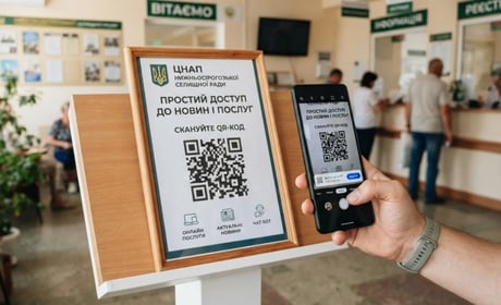 ЦНАП Нижньосірогозької громади спростив доступ до новин і послуг за допомогою QR-коду