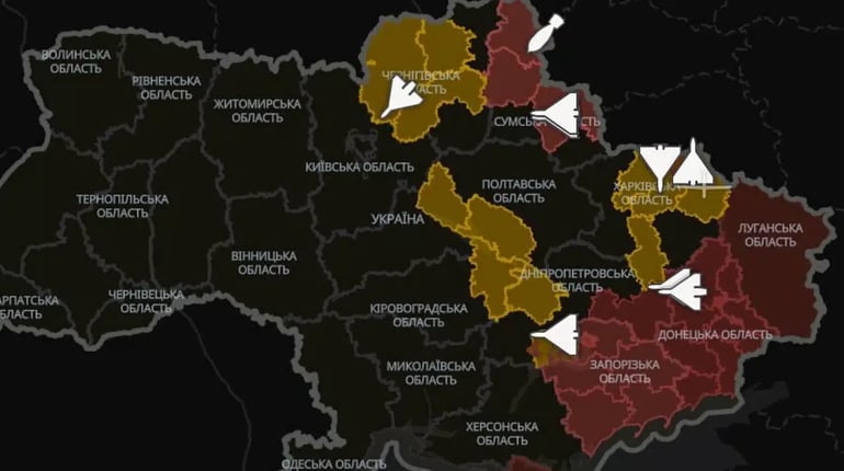 У застосунку “Повітряна тривога” з’явилася карта руху російських дронів і ракет