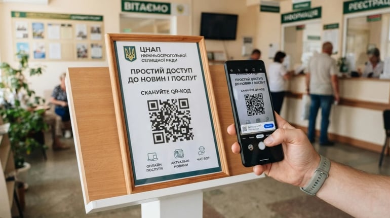 ЦНАП Нижньосірогозької громади спростив доступ до новин і послуг за допомогою QR-коду
