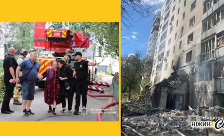 Сьогодні росіяни вдарили безпілотником по багатоповерхівці в Чернігові