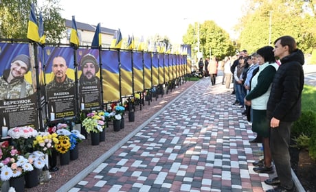 Під Покровом Героїв України: у Кагарлику відкрили банери пам'яті ще двом Героям-землякам