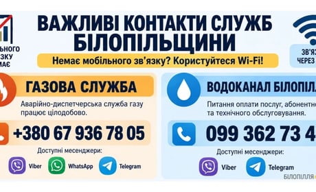 Коли мобільний зв’язок недоступний: важливі контакти служб Білопільщини