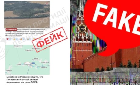 росіяни поширюють фейк про захоплення росіянами населеного пункту Писарівка