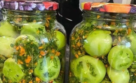 Мариновані зелені помідори в банці: рецепт із часником і зеленню