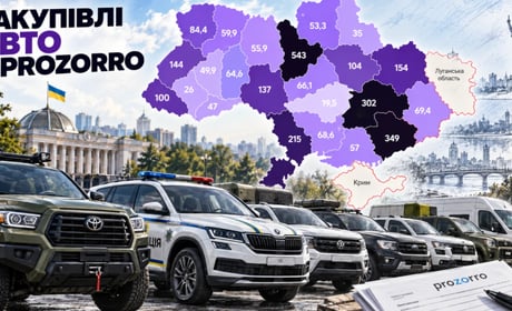 Київщина за останні півтора року через Prozorro закупила авто на 543 мільйонів гривень