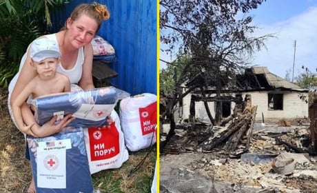 У Помоклях порахували масштаби великої пожежі, Червоний Хрест привіз допомогу постраждалим сім'ям