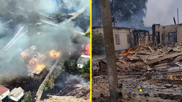 На Переяславщині під час пожежі вигоріли три вулиці в селі, жителі розповіли, як це було ФОТО